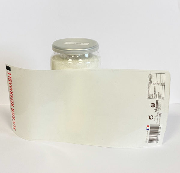 Can to personalize, with its transparent label 2,12€. 1